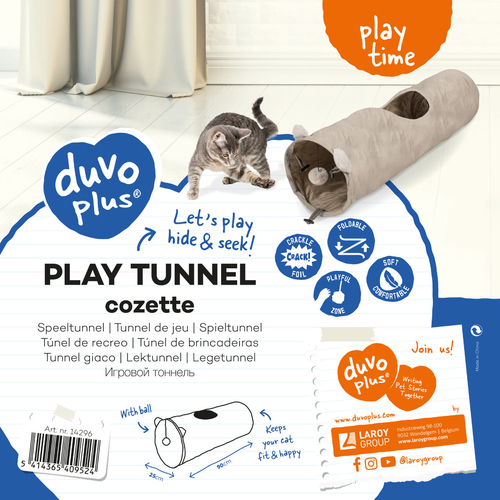 weitere Abbildung Duvo+ Katzenspielzeug Spieltunnel Cozette beige