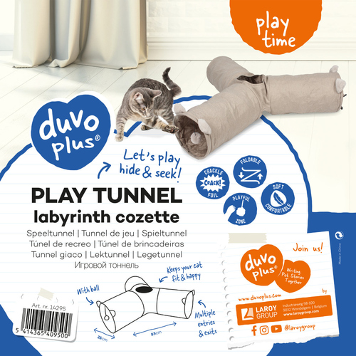 weitere Abbildung Duvo+ Katzenspielzeug Spieltunnel Labyrinth Cozette beige