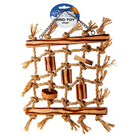 Abbildung Duvo+ Kletternetz aus Sisal mit BBQ Holz beige