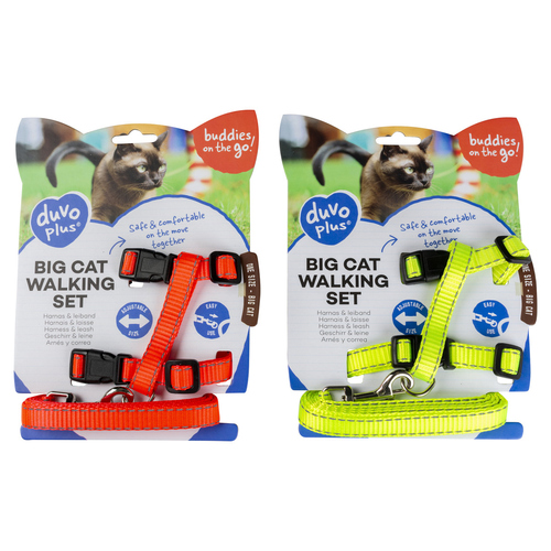 weitere Abbildung Duvo+ Reflektierendes Katzen-Spazierset Uni gro neonfarben