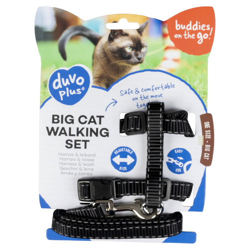 weitere Abbildung Duvo+ Reflektierendes Katzen-Spazierset Uni gro schwarz
