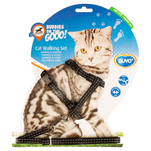 weitere Abbildung Duvo+ Reflektierendes Katzen-Spazierset Uni schwarz