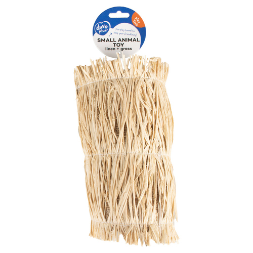 Duvo+ Spieltunnel mit Gras aus Leinen beige