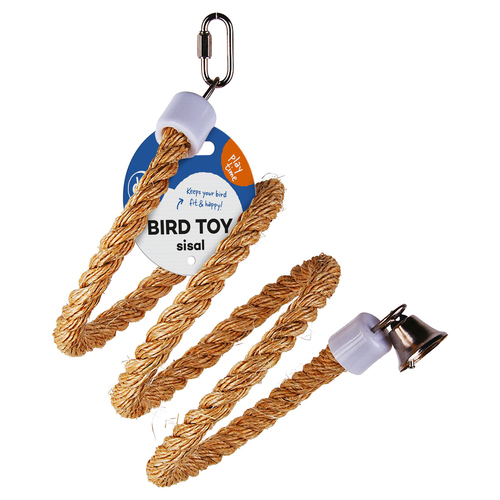 Spiralseil aus Sisal mit Glocke beige, Abbildung 1