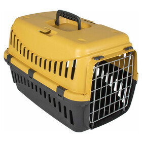 Abbildung Duvo+ Transportbox Gipsy Eco mit Metalltr gelb/dunkelgrau