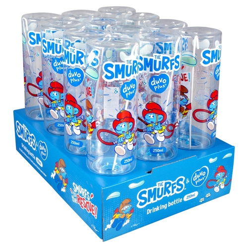 Duvo+ Trinkflasche Feuerwehrschlumpf transparent 250 ml
