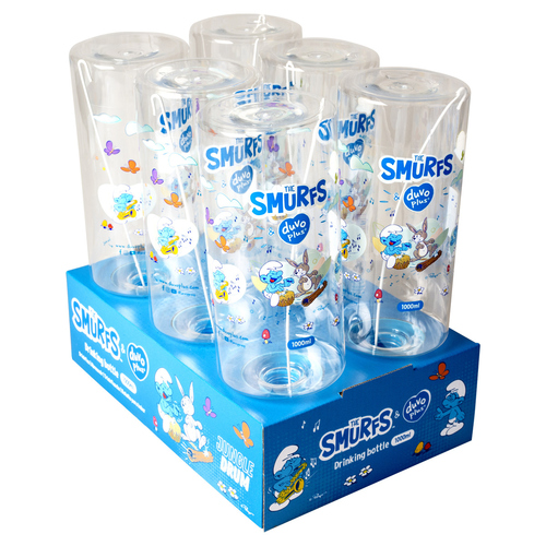 Duvo+ Trinkflasche Harmony Schlumpf transparent 1000 ml