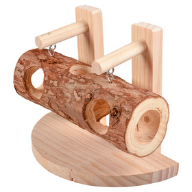 Abbildung Duvo+ Verstecktunnel aus Holz mit Rinde