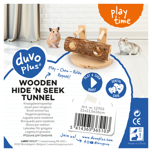 weitere Abbildung Duvo+ Verstecktunnel aus Holz mit Rinde