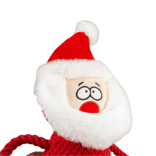 weitere Abbildung Duvo+ Xmas Hundespielzeug Kuschel-Weihnachtsmann mit Seil