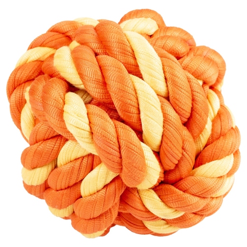 Duvo+ Zahnpflegeball aus Sweaterstoff orange/gelb, Größe: L