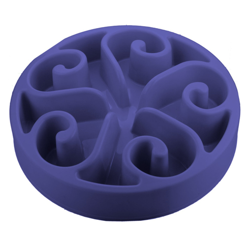 Eat Slow Live Longer Anti-Schlingnapf Flower blau