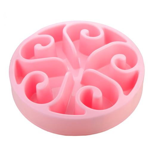 Eat Slow Live Longer Anti-Schlingnapf Flower rosa