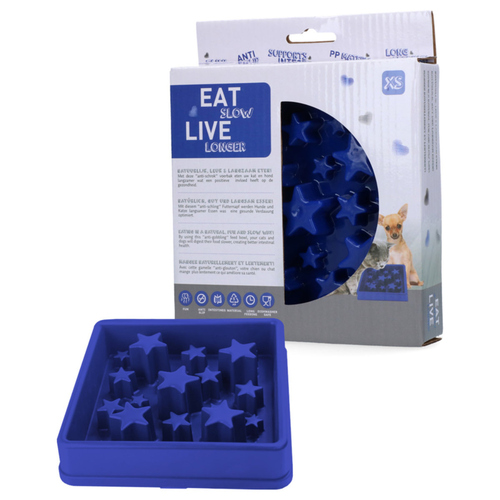 weitere Abbildung Eat Slow Live Longer Anti-Schlingnapf Star blau