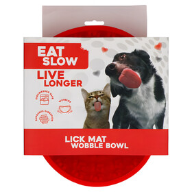 Abbildung Eat Slow Live Longer Anti-Schlingnapf Wobble rot