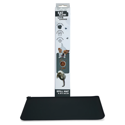 Eat Slow Live Longer Anti-Spill-Matte anthrazit, Größe: M