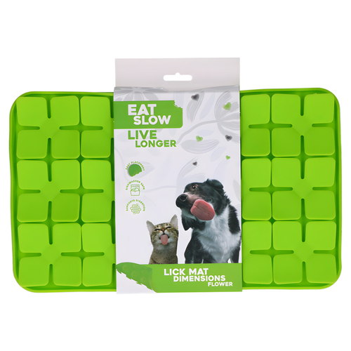Eat Slow Live Longer Leckmatte Flower grün, Maße: 21 x 34 cm