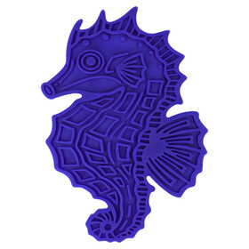 Abbildung Eat Slow Live Longer Leckmatte Seepferd blau