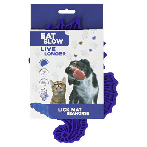 weitere Abbildung Eat Slow Live Longer Leckmatte Seepferd blau