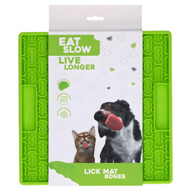 Abbildung Eat Slow Live Longer Leckmatte mit Knochen grn