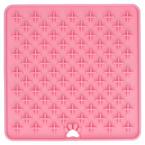 weitere Abbildung Eat Slow Live Longer Leckmatte mit Kreuzen rosa
