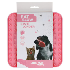 Abbildung Eat Slow Live Longer Leckmatte mit Welle rosa