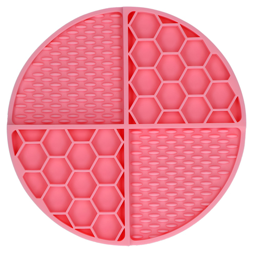 weitere Abbildung Eat Slow Live Longer runde Leckmatte mit tiefen Fchern rosa