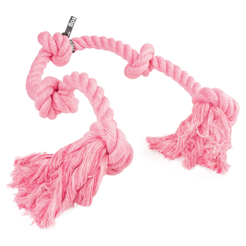 Europet Bernina Hundespielzeug "Floss" Spielseil mit 5 Knoten rosa