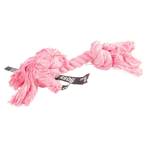 Europet Bernina Hundespielzeug Seil mit 2 Knoten "do you even floss dawg" rosa