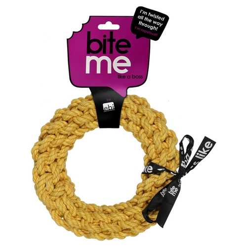 Europet Bernina Hundespielzeug Ring gelb | Baumwollseil