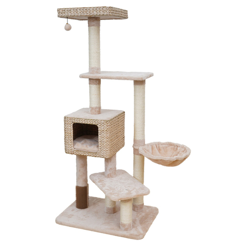 Europet Bernina Kratzbaum Barbados beige 156x69x49 cm mit Korb und  Spielball | eBay