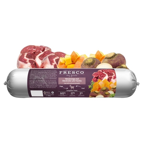 FRESCO BarfWurst Weideziege mit Steckrübe und Kürbis 400 g