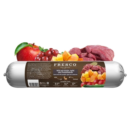 FRESCO BarfWurst Wild mit Kürbis, Apfel und Preiselbeeren 400 g