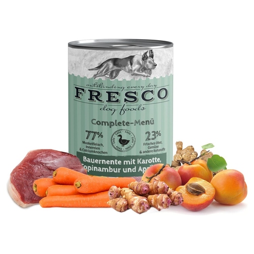 FRESCO Complete-Menü Bauernente mit Karotten und Topinambur 400 g - 12 Stück