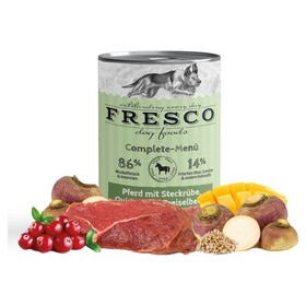 FRESCO Menu complet cheval aux navets, quinoa et canneberges 400 g - 12 pièces