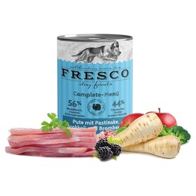 FRESCO Menu Complet Dinde aux panais, mûres et pissenlits 400 g - 12 pièces