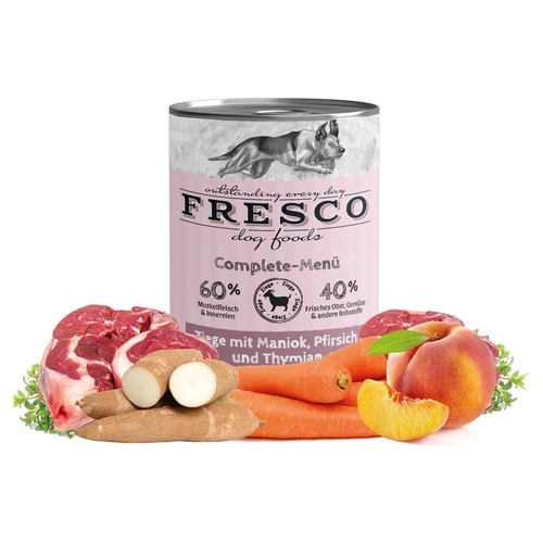 FRESCO Complete-Menü Ziege mit Maniok, Pfirsich und Thymian 400 g - 12 Stück