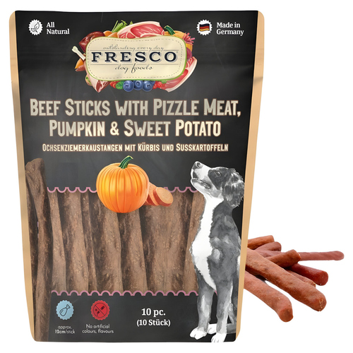 FRESCO Ochsenziemerkaustangen mit Kürbis und Süßkartoffeln, Inhalt: 10 Stück
