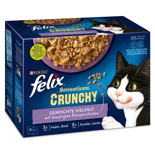 Felix Multipack Sensations Crunchy Gemischte Vielfalt mit Gemüse 12 x 85 g