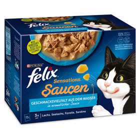 Abbildung Felix Multipack Sensations Saucen Geschmacksvielfalt aus dem Wasser 12 x 85 g