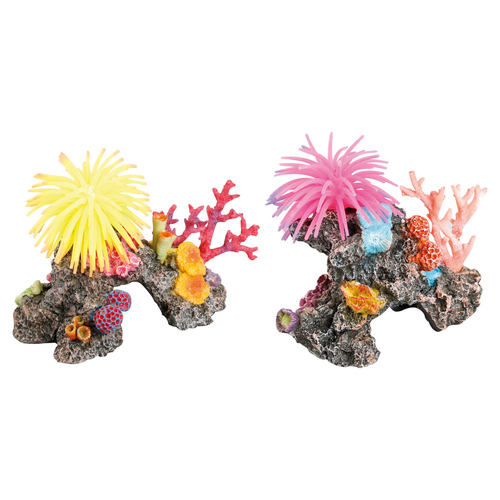 Flamingo Aquariendeko Riff mit Anemone