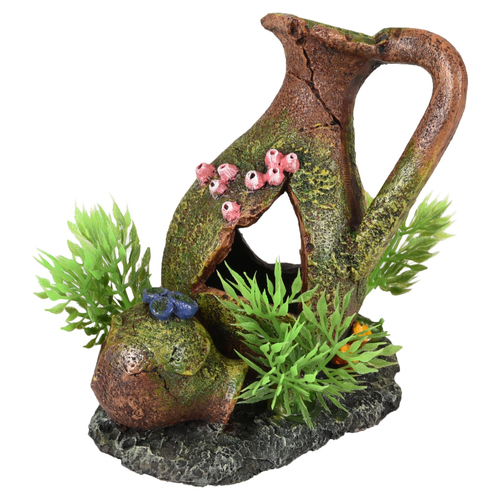 Flamingo Aquarium Dekoration Moza Krug + Pflanze