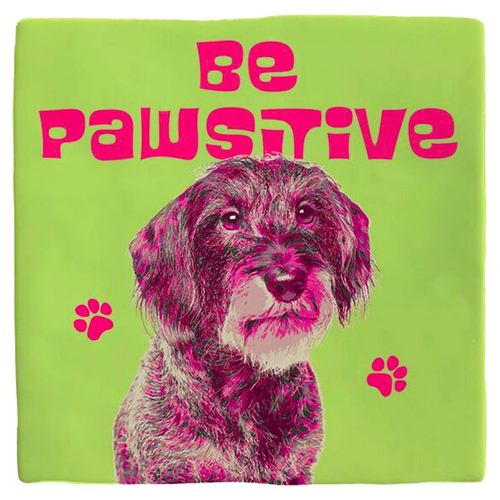 Flamingo Dekofliese "Be Pawsitive"Dachshund