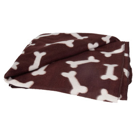 Abbildung Flamingo Fleecedecke mit Knochenmuster braun