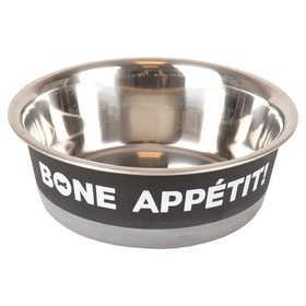 Abbildung Flamingo Futter- und Trinknapf Bone Appetit dunkelgrau/schwarz/wei
