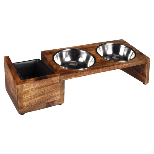 weitere Abbildung Flamingo Futter- und Trinknapf Duo Dinner Lela silber/braun