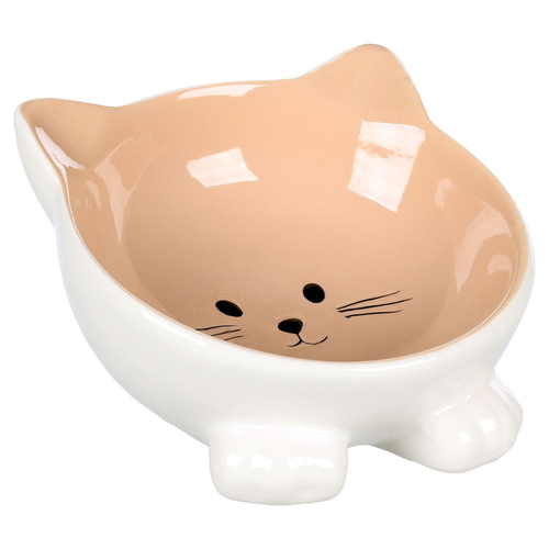 Flamingo Puzi Napf taupe: Keramik, 120ml | Katzen Einzelnapf