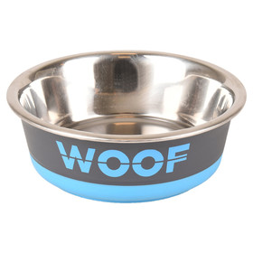 Abbildung Flamingo Futter- und Trinknapf Woof dunkelgrau/blau/silber
