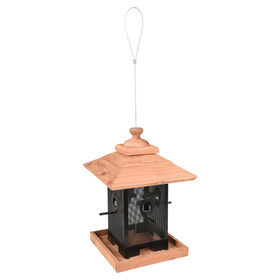 Abbildung Flamingo Futterhaus Nsse Zulma Metall/Holz schwarz/braun
