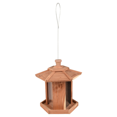 Comedero para pájaros con semillas y nueces de madera de cedro Arda, Figura 1